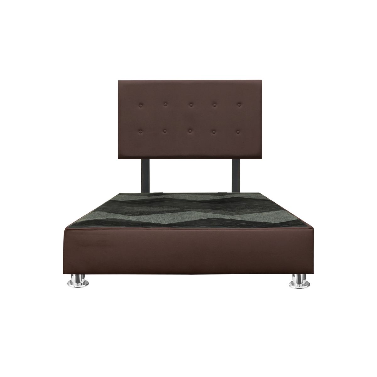 CAMA TAPIZADA LIMA KING 2 TARIMAS COLOR MARRÓN - 1