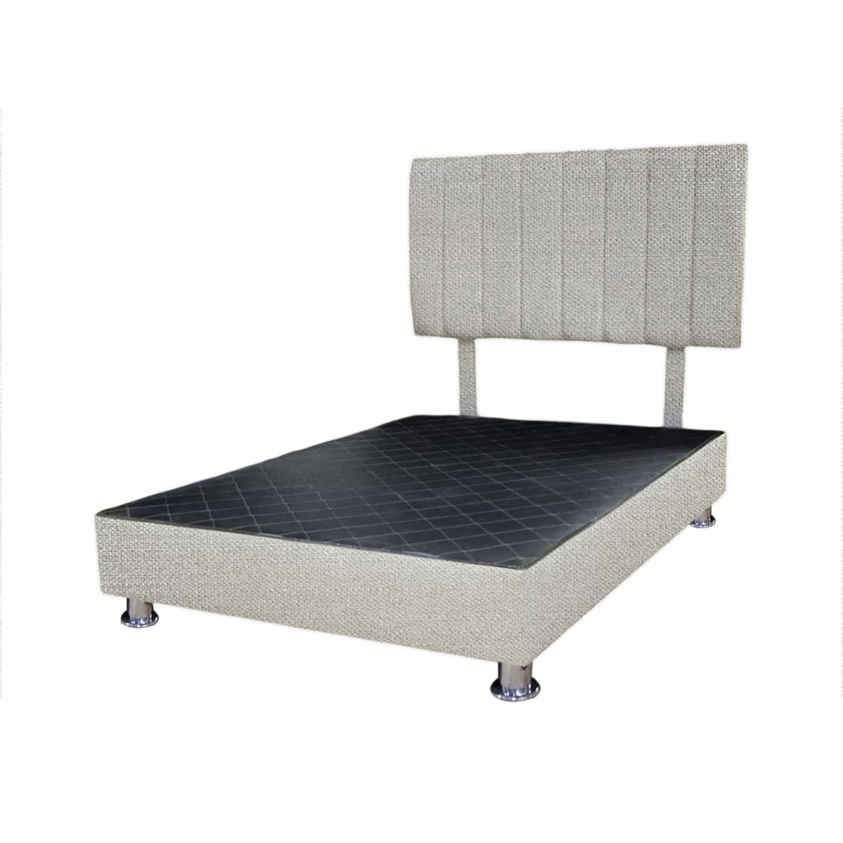 CAMA TAPIZADA CALI - QUEEN - COLOR GRIS PLATA - 1