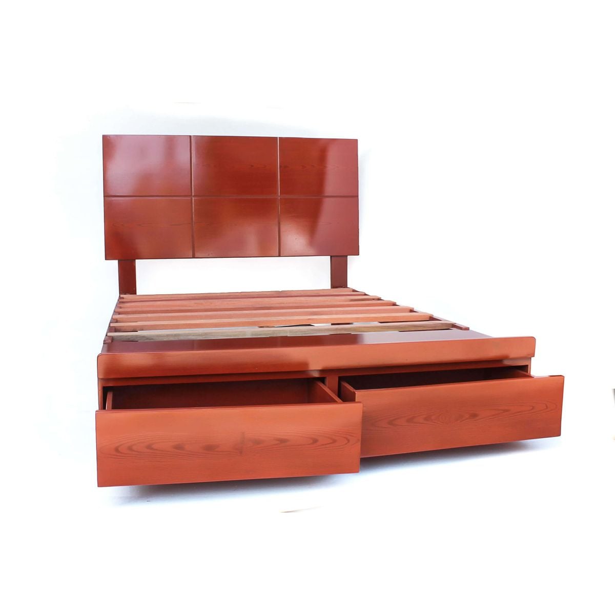 CAMA SABANERA DE MADERA PINO COLOR CEDRO CON CAJONES DE 1.5 PLZ - 1
