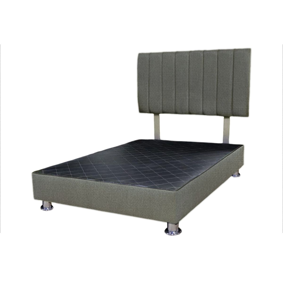 CAMA TAPIZADA CALI - QUEEN - COLOR PLOMO - 1