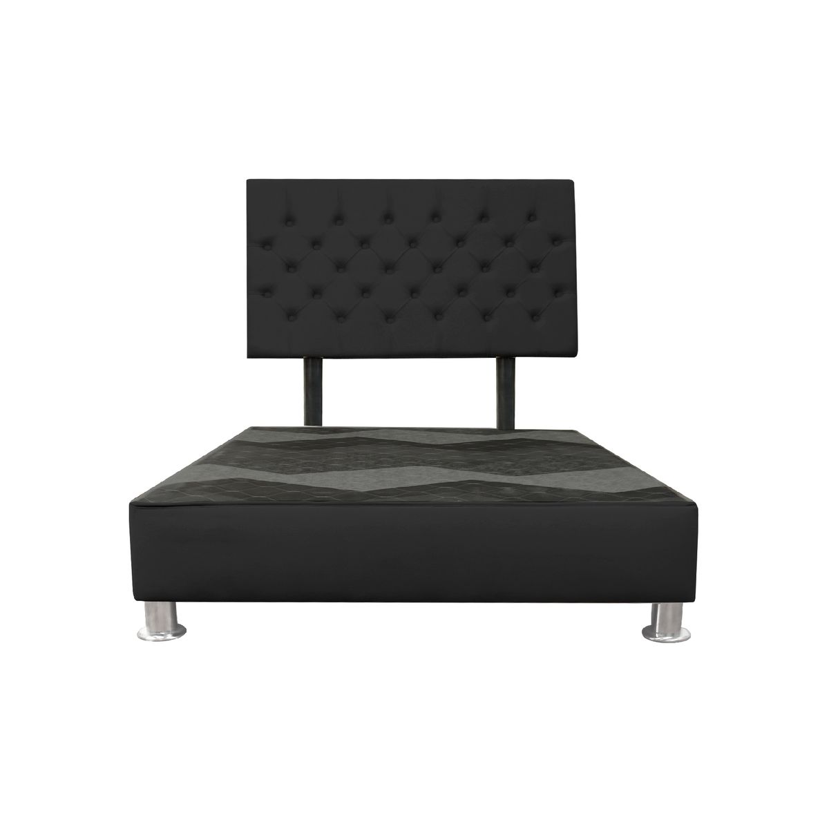 CAMA TAPIZADA VERONA- QUEEN - COLOR NEGRO - 1