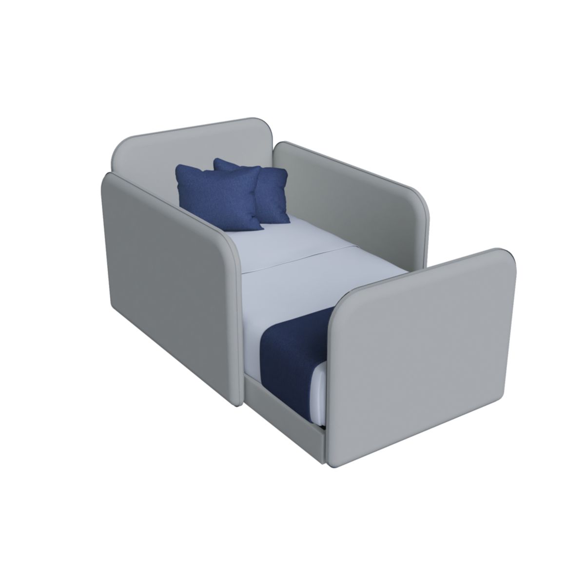 CAMA MONTESSORI TAPIZADA EVOLUTIVA DESARMABLE PREMIUM DE 15PLZ GRIS - 1