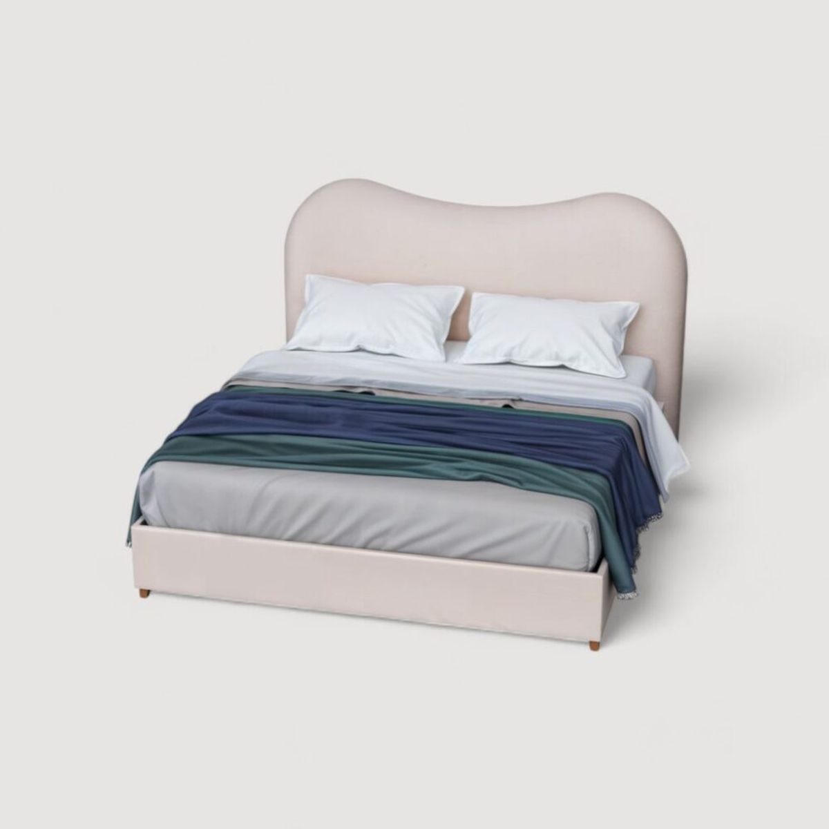 CAMA TAPIZADA BERLÍN PREMIUM QUEEN COLOR BEIGE TELA ANTIFLUIDO - 1
