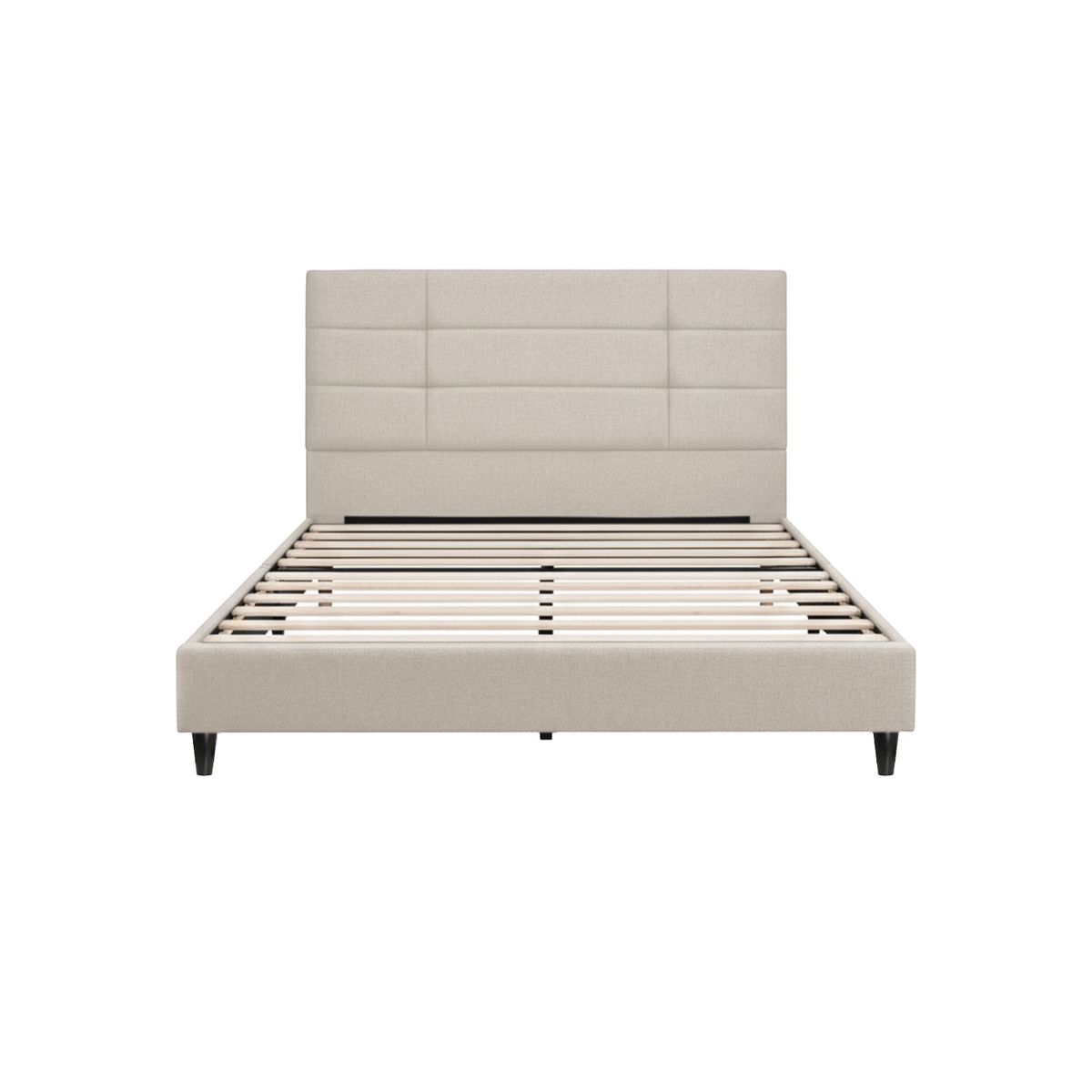 CAMA TAPIZADA CASEL - KING 2 PIEZAS - BEIGE CLARO - 1