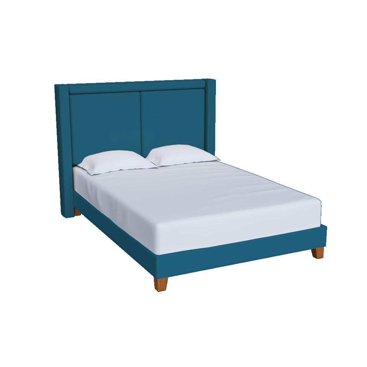 CAMA TAPIZADA ZAIRON AZUL QUEEN - 1