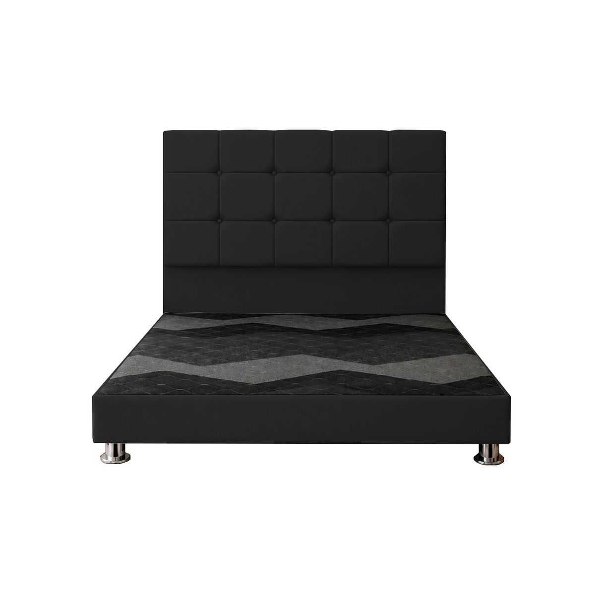 CAMA TAPIZADA DECO ATENAS - QUEEN - COLOR NEGRO - 1