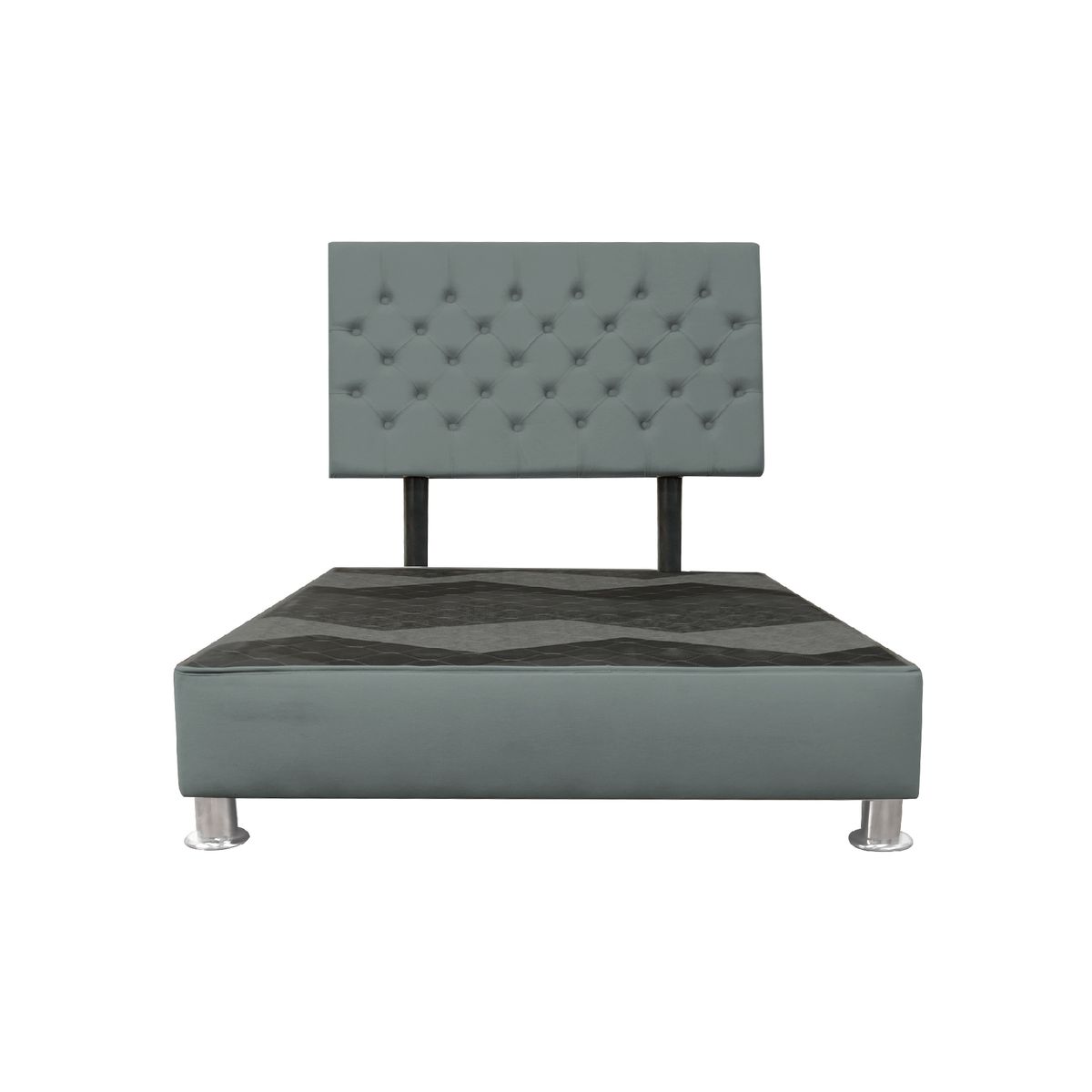 CAMA TAPIZADA VERONA- QUEEN - COLOR GRIS OSCURO - 1