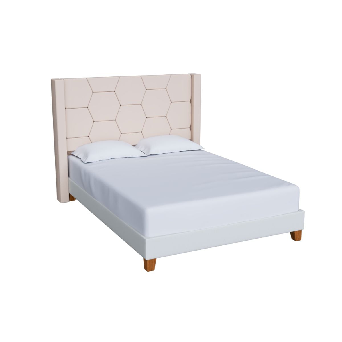 CAMA TAPIZADA NUREI BEIGE QUEEN - 1