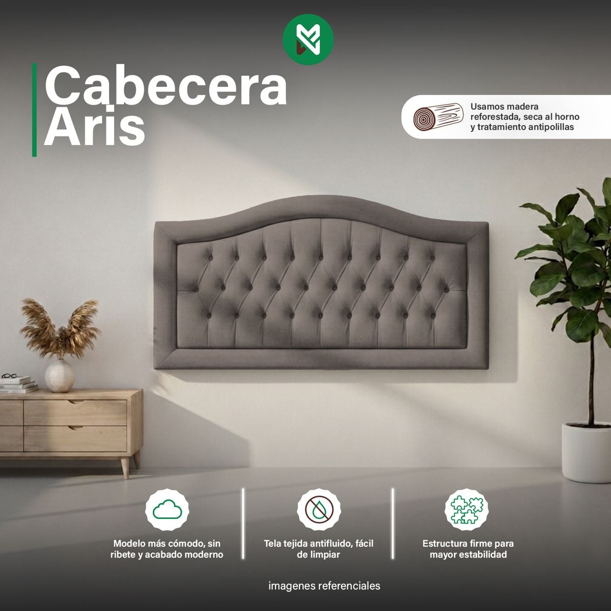 CABECERA AÉREA ARIS - 2 PLZ - BEIGE OSCURO - 1