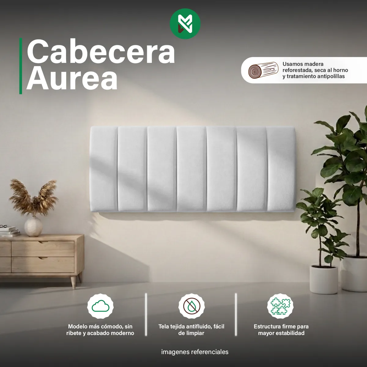 CABECERA AUREA DE 2 PLZ- COLOR GRIS CLARO - 1