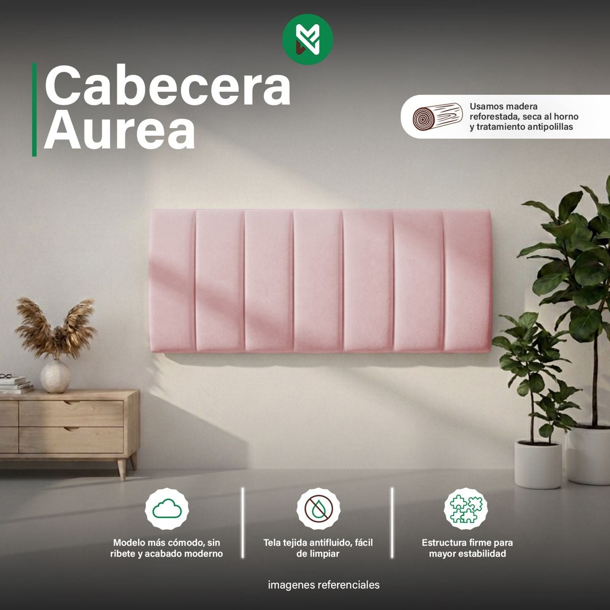 CABECERA AUREA DE 2 PLZ- COLOR ROSADO - 1