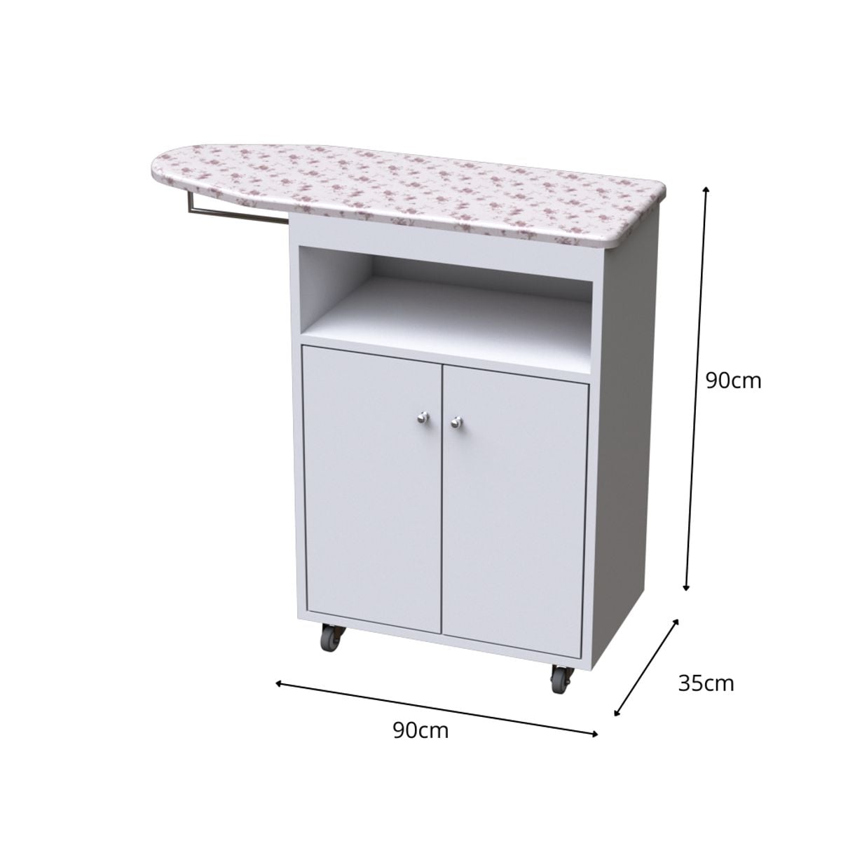 MUEBLE PLANCHADOR MOVIBLE CON PORTACAMISAS - 1