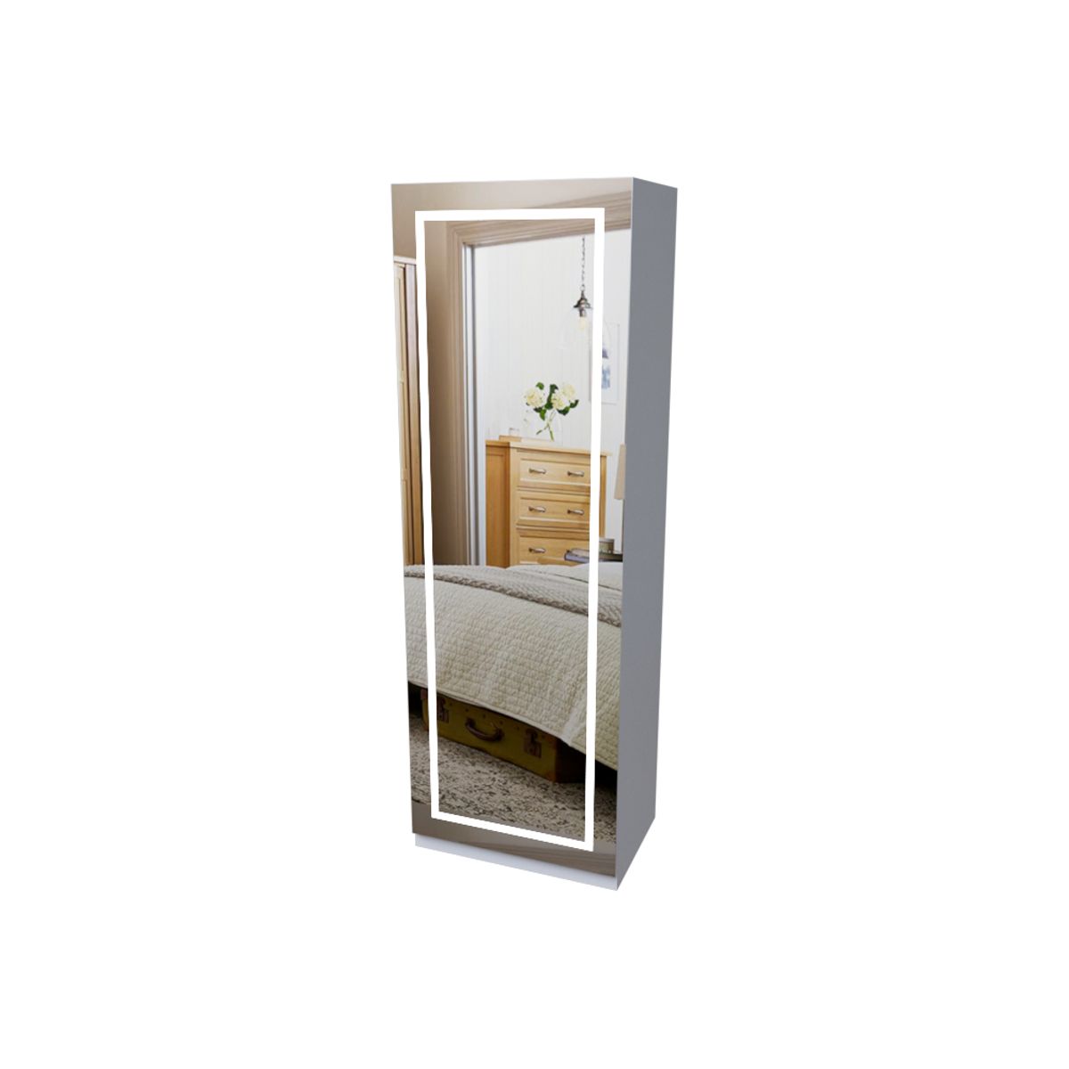 TOCADOR CON PUERTA + ESPEJO CON LUZ LED - 1