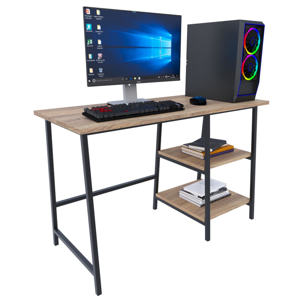 ESCRITORIO CON ESTRUCTURA DE FIERRO ACABADO AL HORNO INC ARMADO - 1