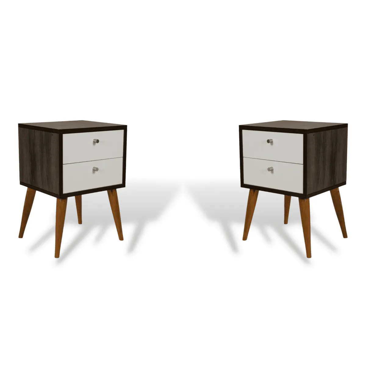 VELADORES VINTAGE 2 CAJONES WENGUE (SET 2 UNID) - 1