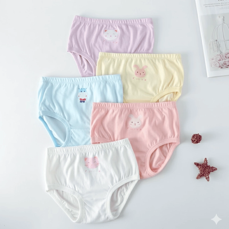 PACK X6 CALZÓN ALGODÓN PIMA NIÑA MULTICOLOR TRUSA C/ENTERO - 2