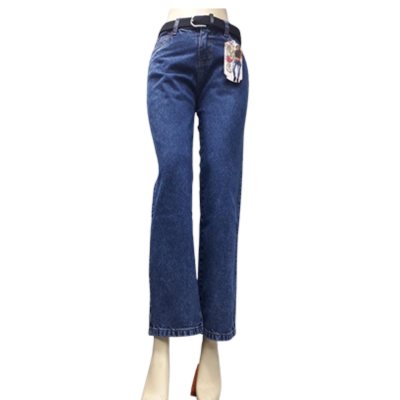 PANTALÓN MUJER AZUL BAGGY RIGIDO - 1