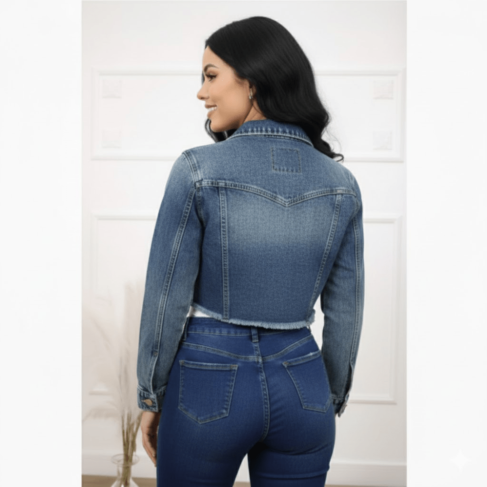 BOLERO DENIN RASGADO MAIZ- DAMA - 3