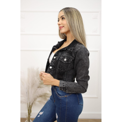 BOLERO DENIN RASGADO PLOMO- DAMA - 1