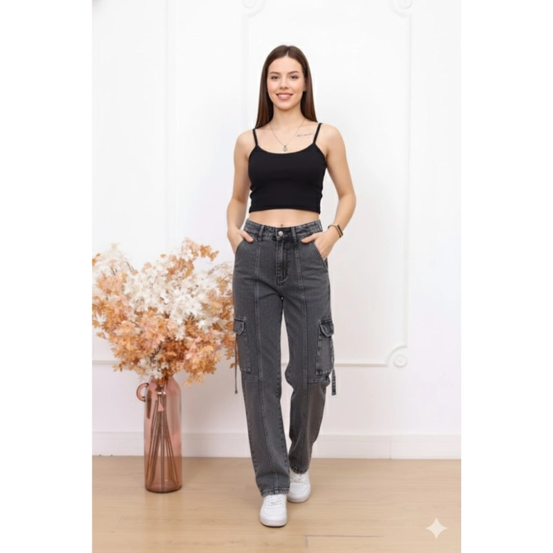 PANTALON CARGO FROSTREADO PLOMO - 1
