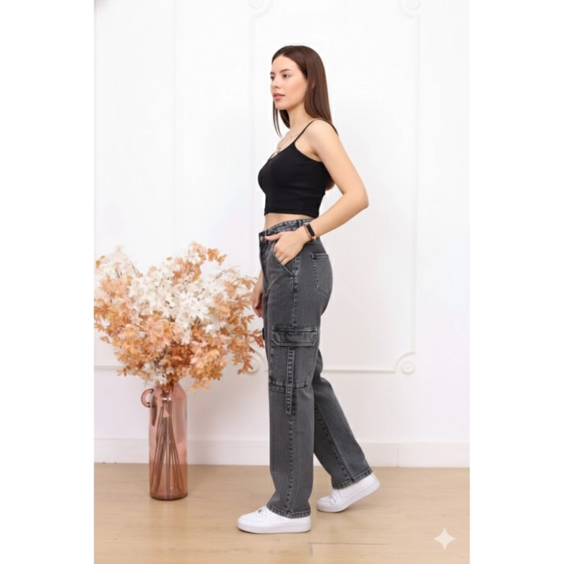 PANTALON CARGO FROSTREADO PLOMO - 3