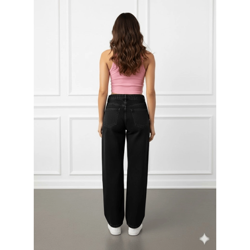 BAGGY JEAN CONFORT PANTALON - NEGRO - 3