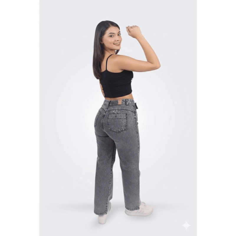 BAGGY JEAN CONFORT PANTALON - GRIS OSC. - 2