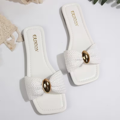 SANDALIAS PLANAS DAMA - BLANCO - 1