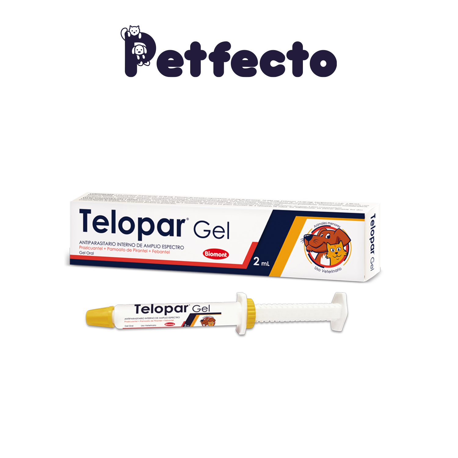 ANTIPARASITARIO - TELOPAR GEL ORAL 2ML PARA PERROS Y GATOS - 1