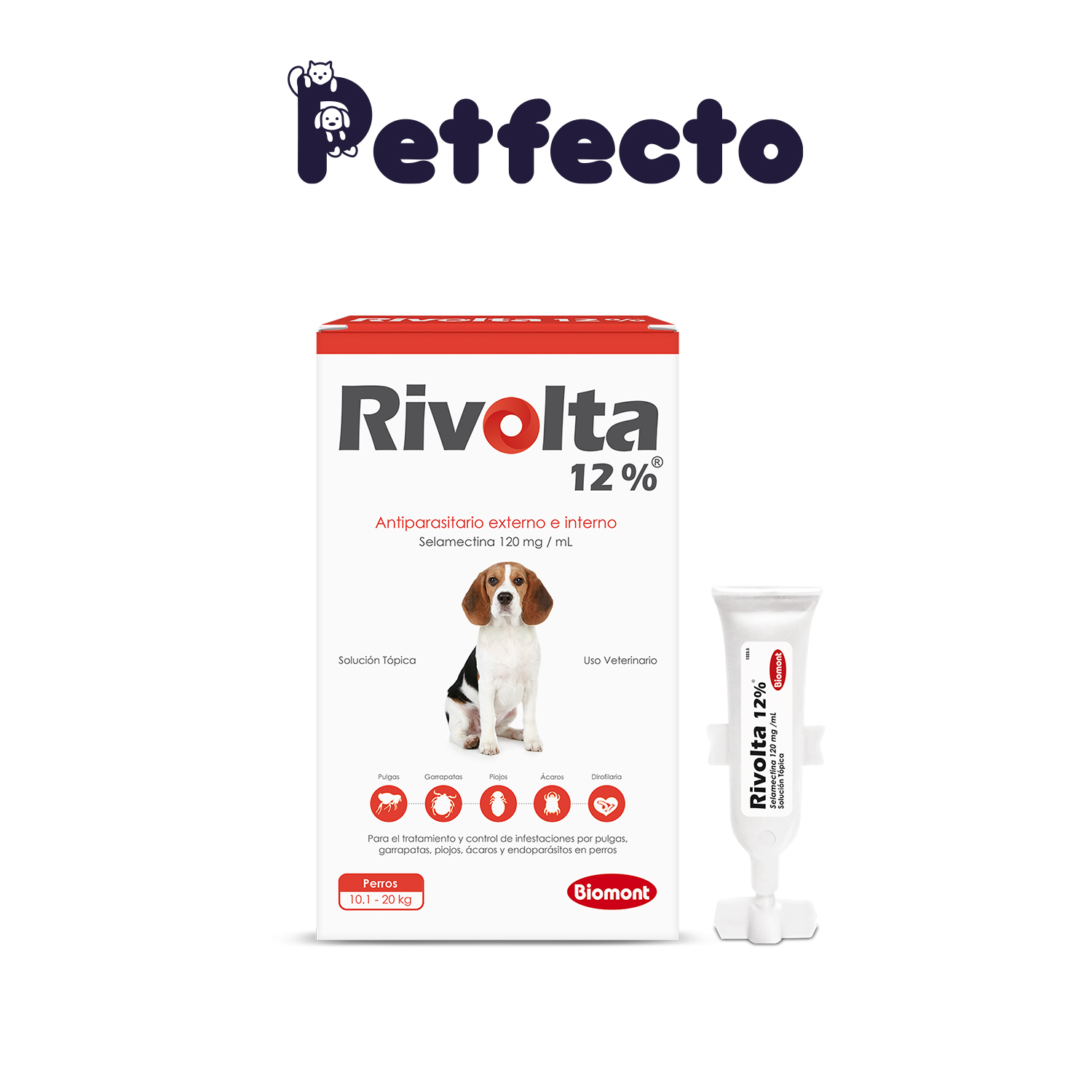ANTIPULGAS PARA PERROS - RIVOLTA 12% (10.1 – 20 KG.) - 1