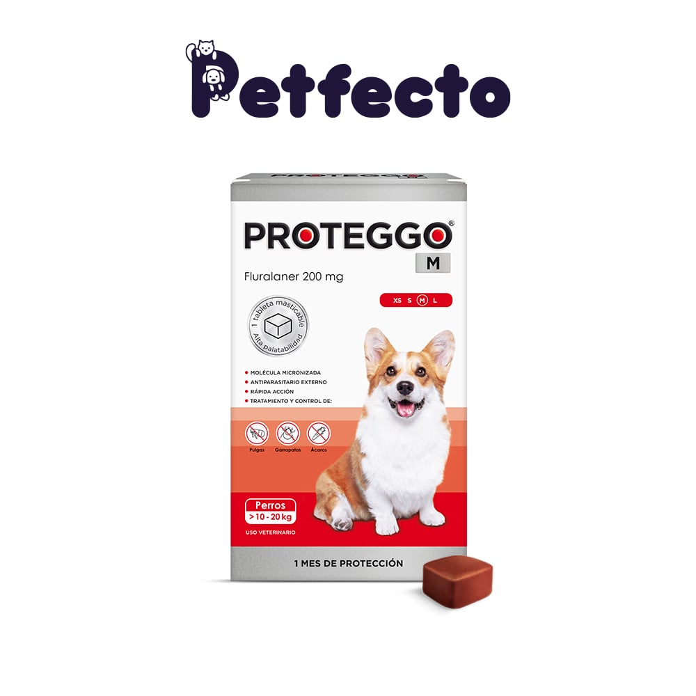 ANTIPULGAS PARA PERROS - PROTEGGO M (>10 – 20 KG.) - 1