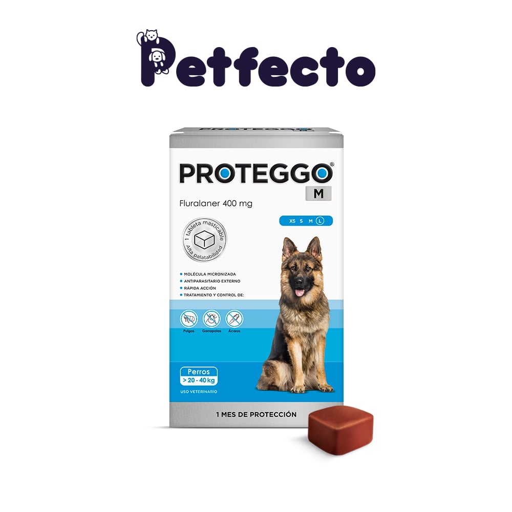 ANTIPULGAS PARA PERRO - PROTEGGO M (>20 – 40 KG.) - 1