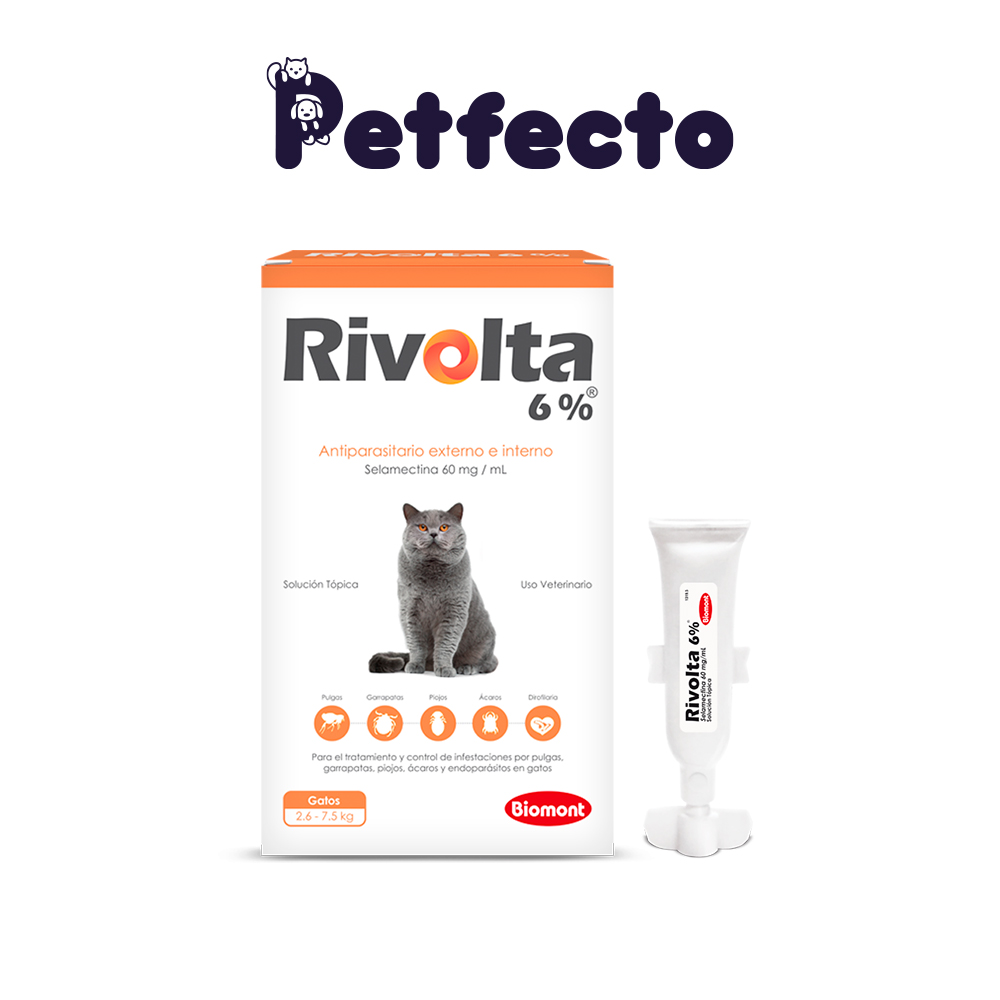 ANTIPULGAS PARA GATOS- RIVOLTA 6% (2.6 – 7.5 KG.) - 1