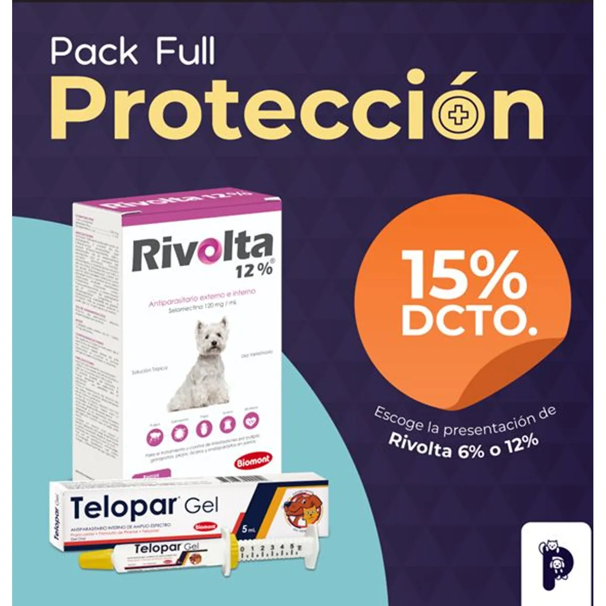PACK FULL PROTECCIÓN (RIVOLTA 12% X 0.5 ML +TELOPAR 5 ML) - 1