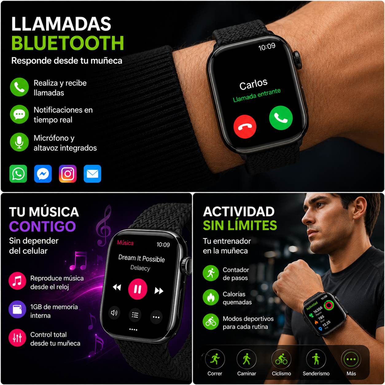Smartwatch HK11 Pro Max AMOLED 1GB | Llamadas Bluetooth | Compatible Android y iPhone | Música | IP67 - 2