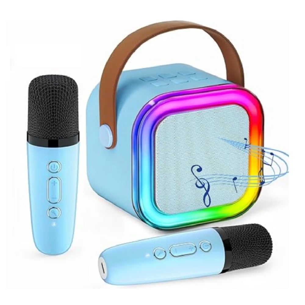MINI PARLANTE KARAOKE PARA NIÑOS + 2 MICRÓFONOS INALÁMBRICOS - 2