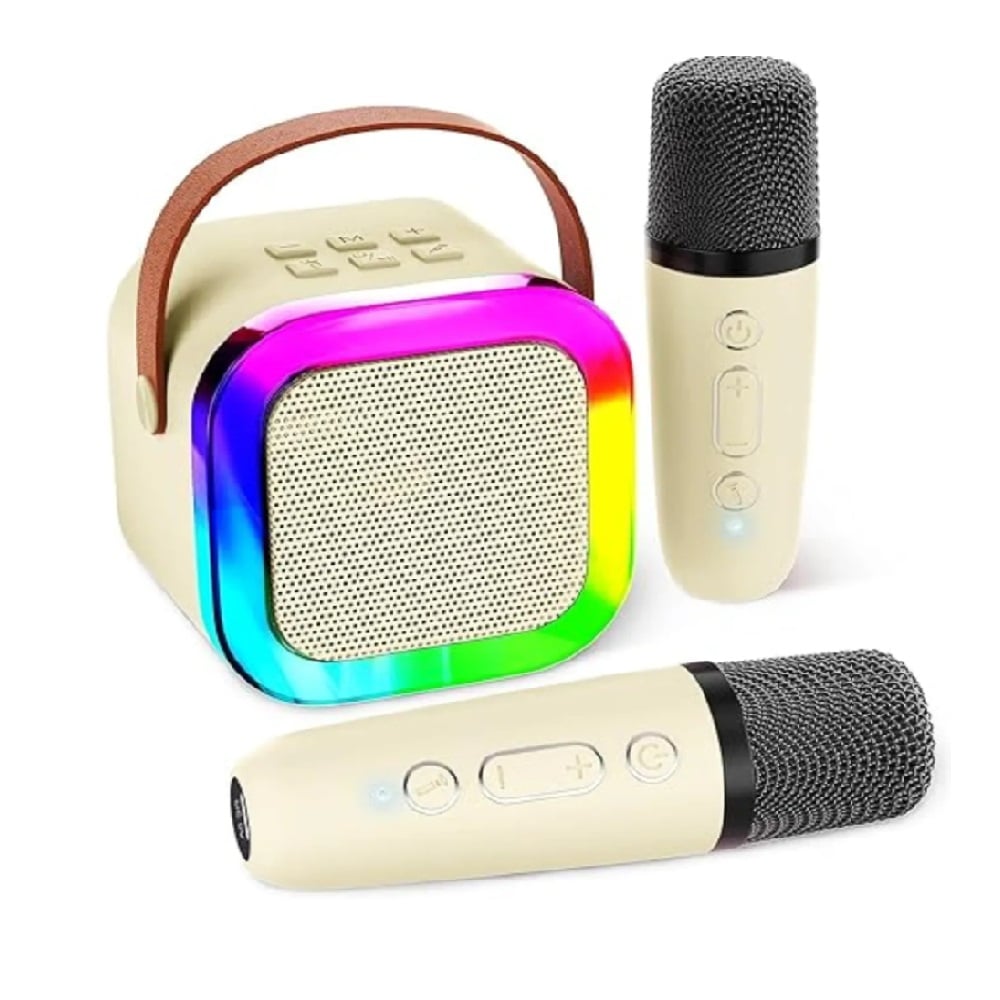 MINI PARLANTE KARAOKE PARA NIÑOS + 2 MICRÓFONOS INALÁMBRICOS - 3