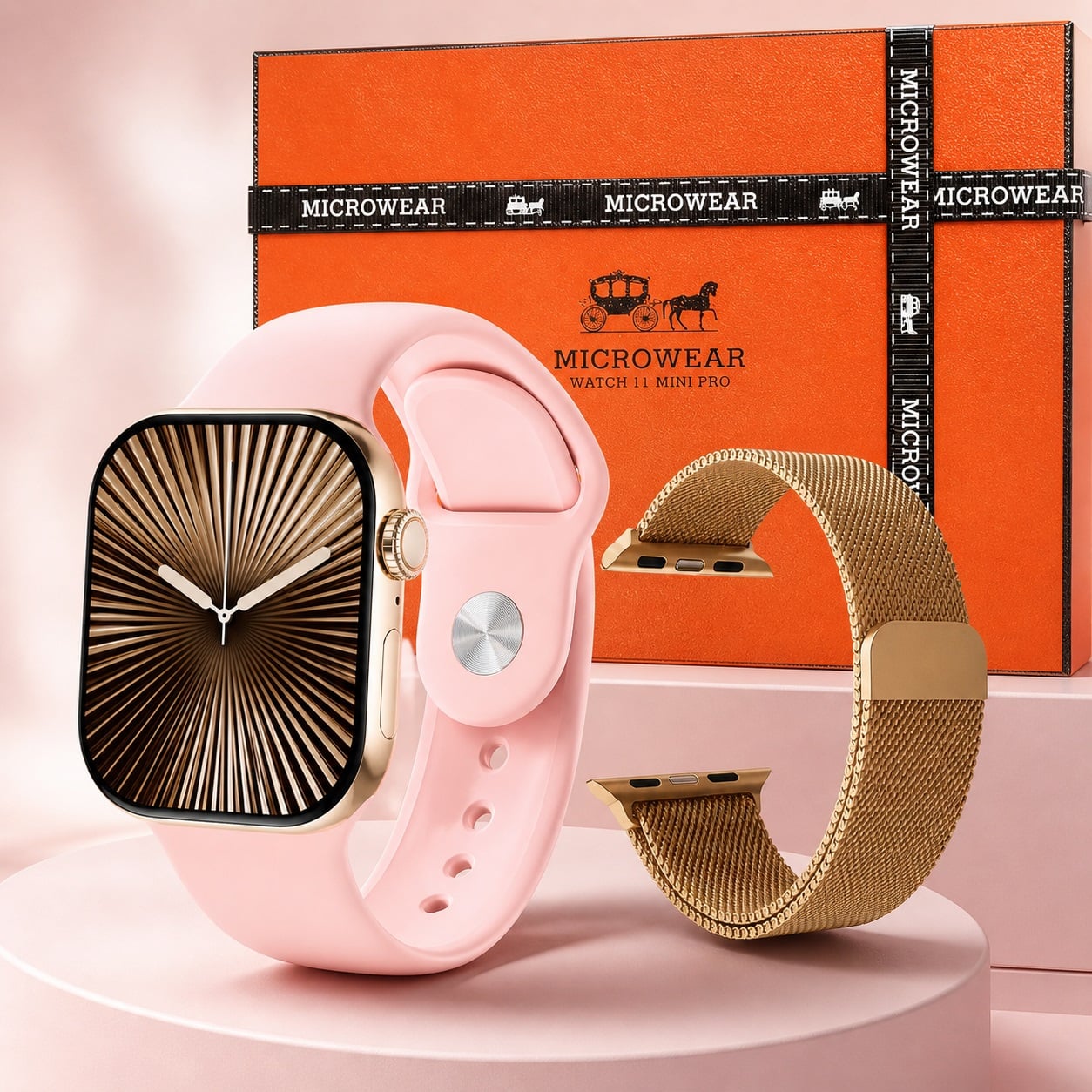 SMARTWATCH MUJER MICROWEAR W11 MINI PRO ROSADO AMOLED LLAMADAS BLUETOOTH 2GB - 1