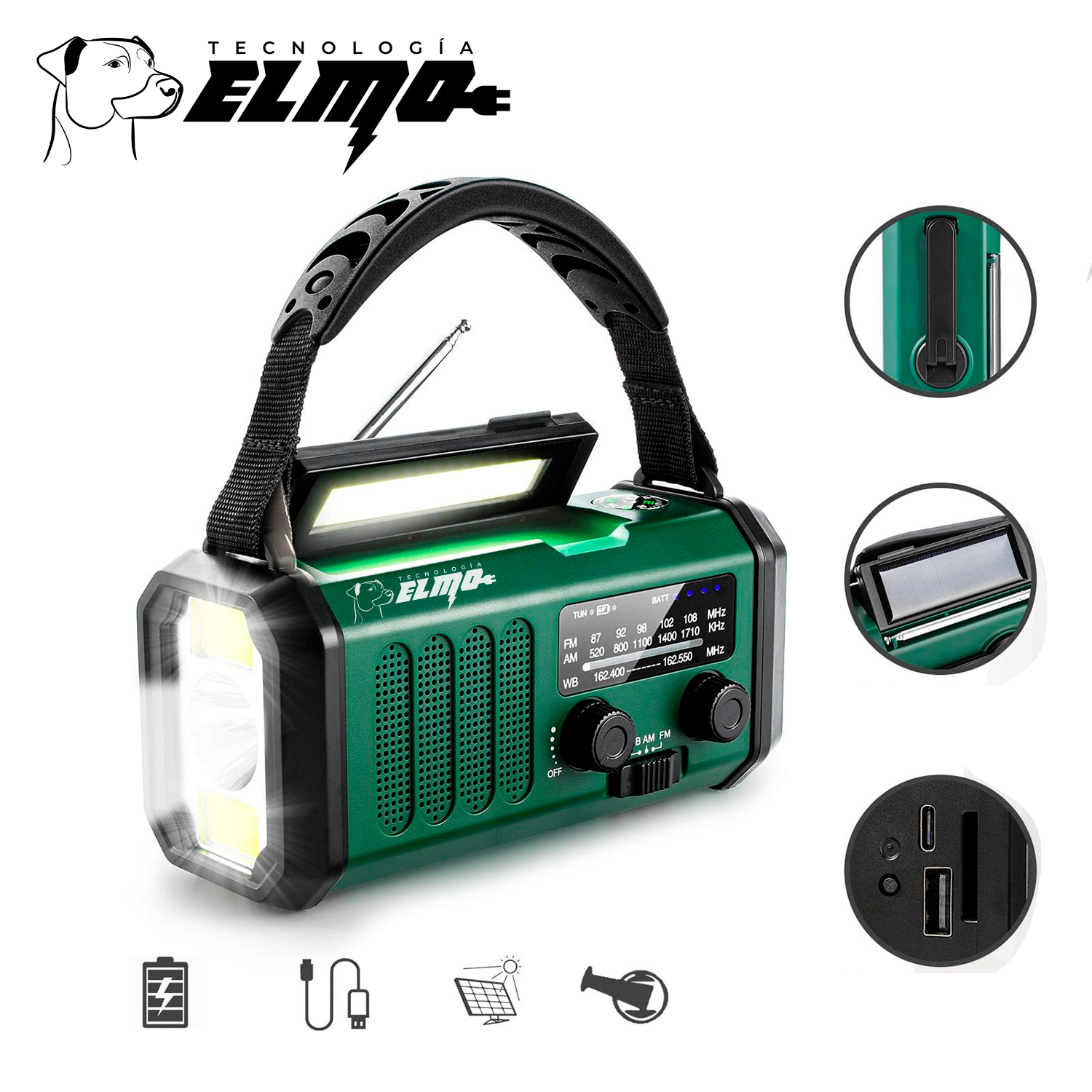 RADIO-LINTERNA ELMO ELECTRIC MOBILITY EMERGENCIA MULTIFUNCIÓN 10000MAH - 1