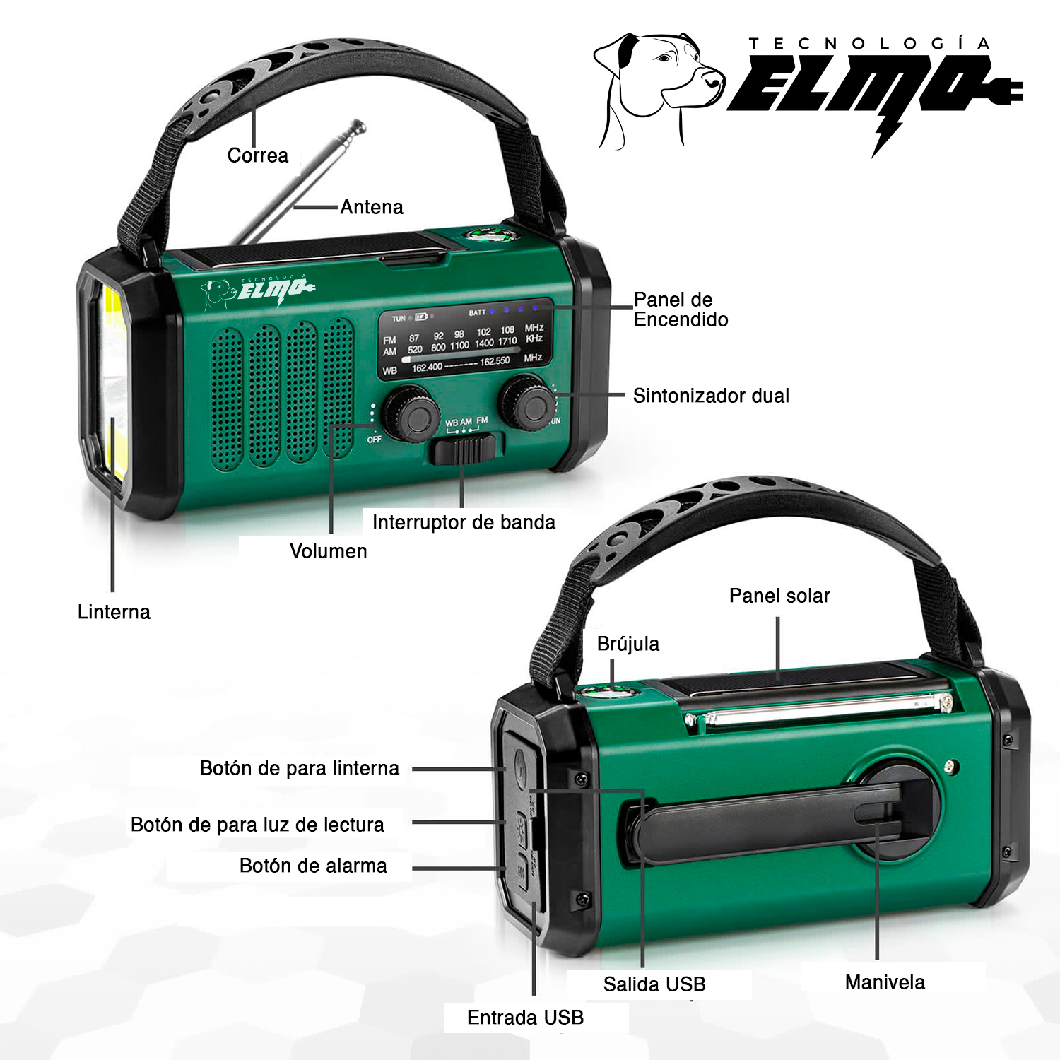 RADIO-LINTERNA ELMO ELECTRIC MOBILITY EMERGENCIA MULTIFUNCIÓN 10000MAH - 2