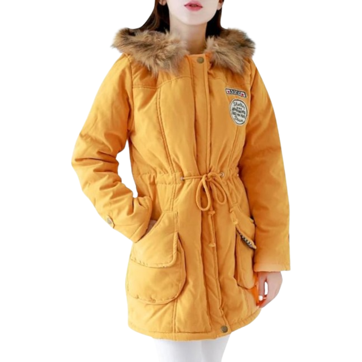 Capuca Army Ripley - CASACA MUJER MOSTAZA ABRIGO PARKAS CON CAPUCHA ARMY