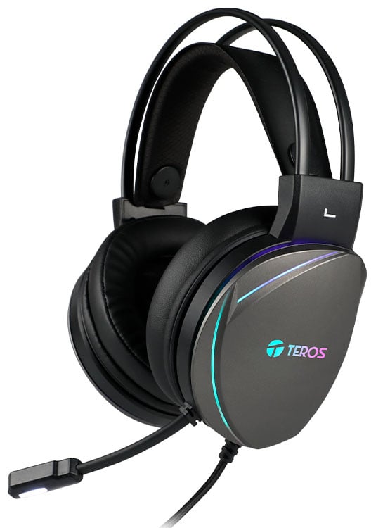 AURICULARES GAMING TEROS TE-8170N ESTÉREO 7.1, MICRÓFONO, CONECTOR USB, NEGRO, LUCES RGB - 1