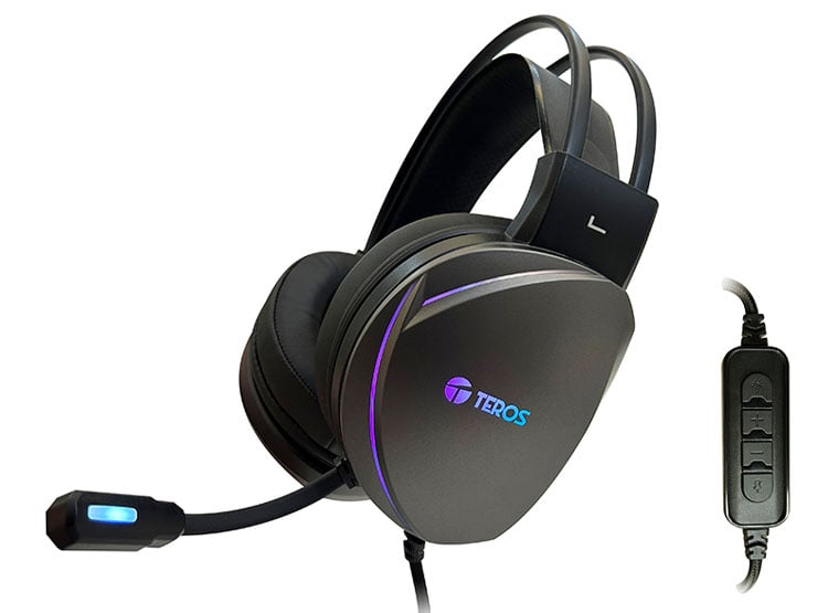 AURICULARES GAMING TEROS TE-8170N ESTÉREO 7.1, MICRÓFONO, CONECTOR USB, NEGRO, LUCES RGB - 5