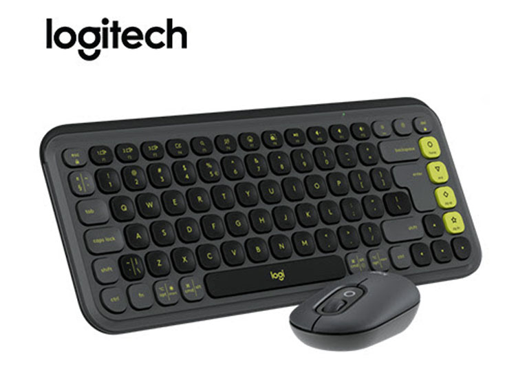 TECLADO LOGITECH + MOUSE POP ICON BLUETOOTH/WIRELESS SP / COPILOT/ GRAPHITE (920-013052) - 1