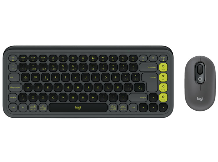 TECLADO LOGITECH + MOUSE POP ICON BLUETOOTH/WIRELESS SP / COPILOT/ GRAPHITE (920-013052) - 2