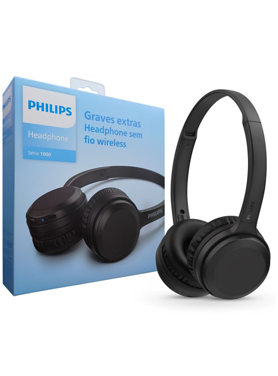AUDIFONO C/MICROF. PHILIPS TAH1108BK BT 15H GIRATORIO FAST CHARGE BLACK - 1