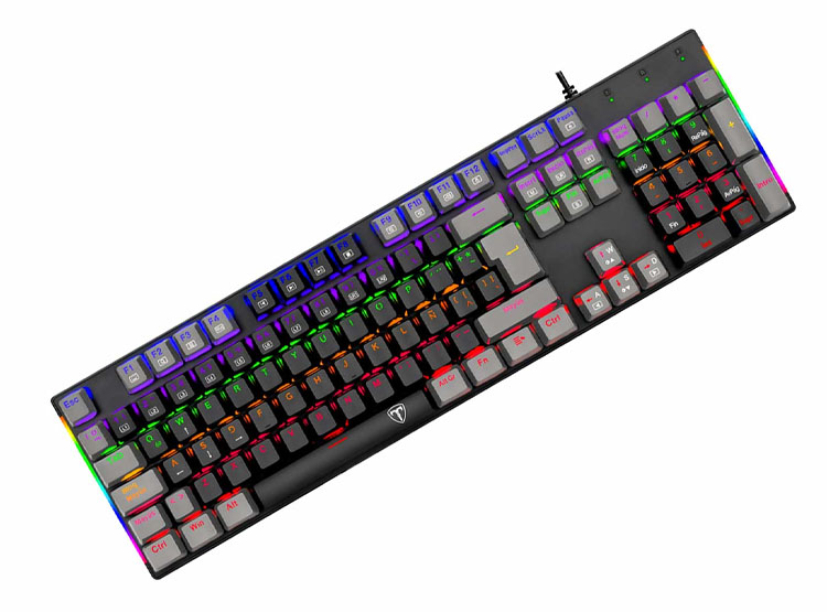 TECLADO T-DAGGER NAXOS RAINBOW, SPANISH T-TGK310-GW-SP BLACK/GREY RED SWICH - 3