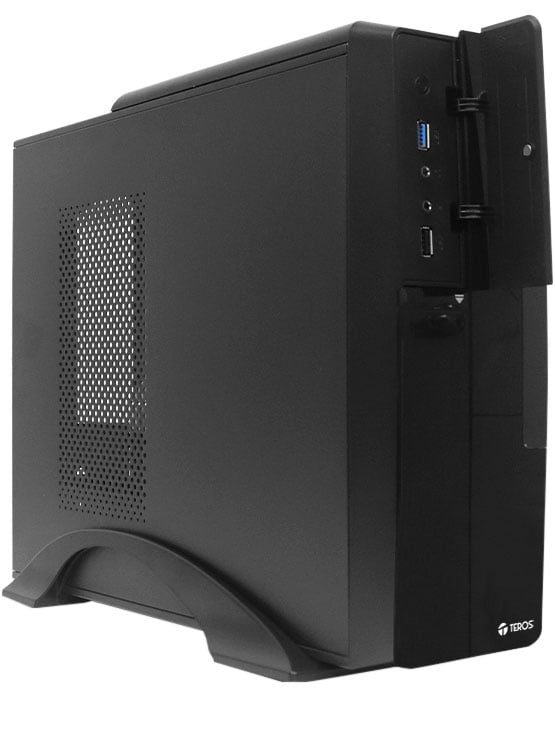 CASE TEROS TE-1039S, SLIM, 250 W, USB 3.0 / USB 2.0, AUDIO HD, DVD, NEGRO - 1