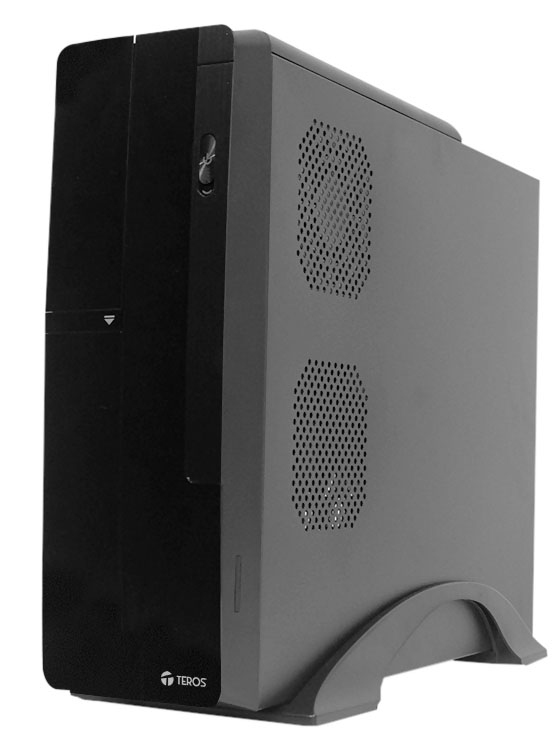 CASE TEROS TE-1039S, SLIM, 250 W, USB 3.0 / USB 2.0, AUDIO HD, DVD, NEGRO - 2