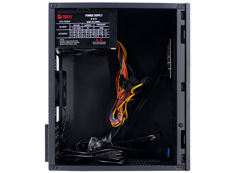 CASE TEROS TE-1033S, MINI TOWER ATX, 250 W, USB 3.0 / 2.0, AUDIO HD, NEGRO - 2